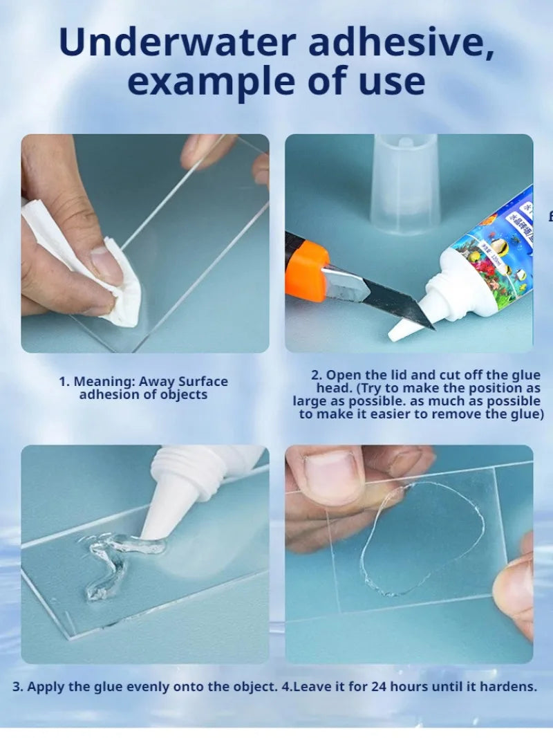 Crackproof environmentally friendly adhesive Underwater Adhesive Sealant Waterproof Silicone for Fixing Leaks in Fish Tanks