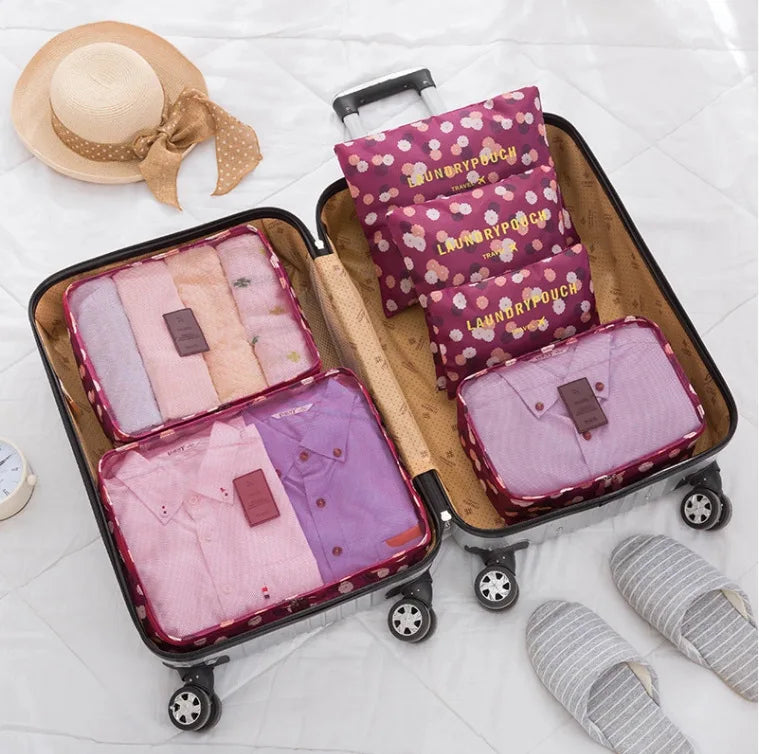 6/7PCS Set Travel Organizer Storage Bags Multifunction Packing Cube Bag For Clothes Tidy Portable Wardrobe Suitcase Pouch Case
