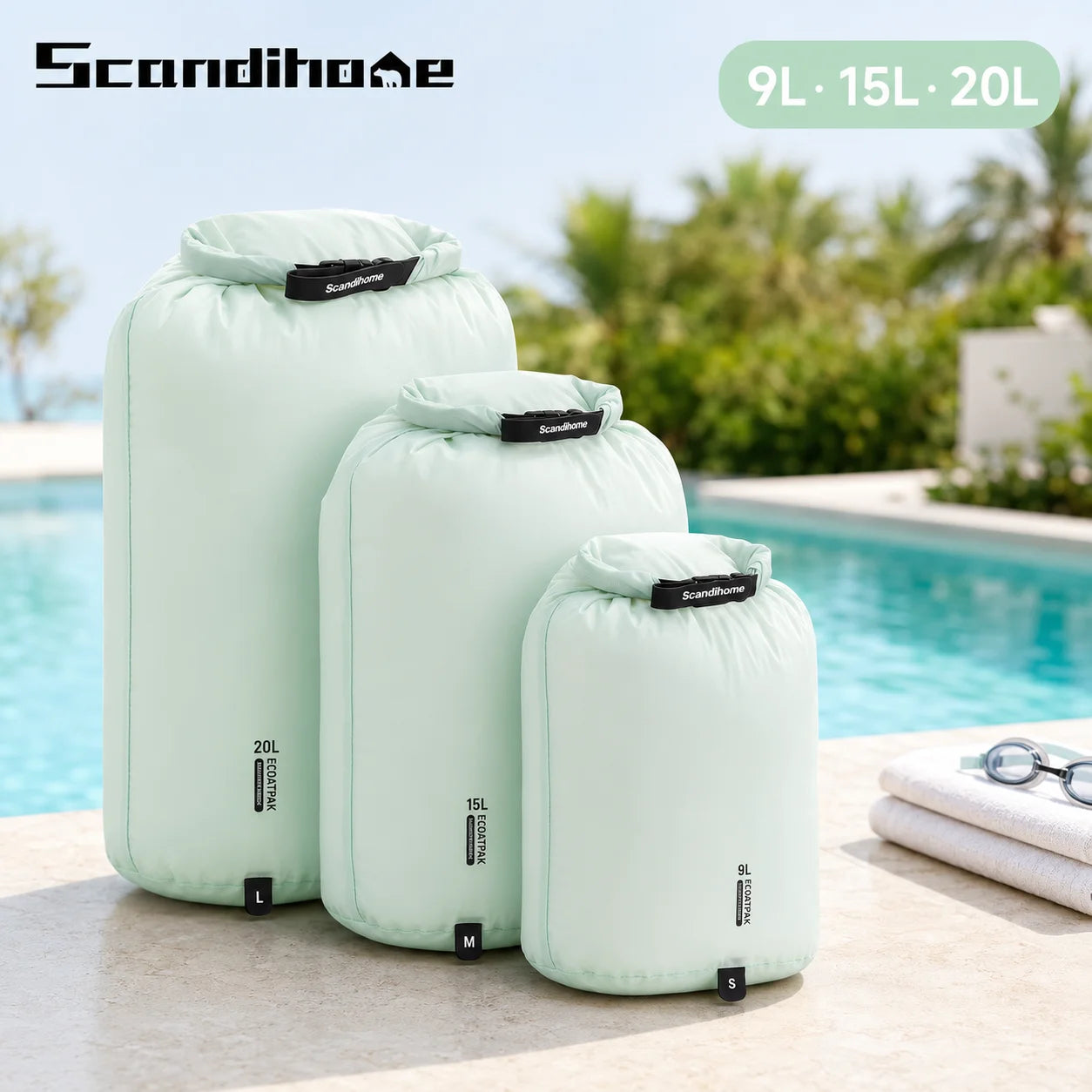 Ultralight Waterproof Dry Bag PU8000MM Swimming Camping Hiking Storage Pouch Travel Luggage Organizer Clothes Sack 9L 15L 20L
