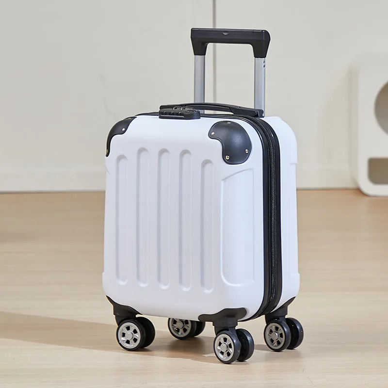 Fashionable Carry-On Luggage 14-inch Cabin-Size Suitcase Perfect for Short Trips Includes Cup Holder and Phone Holder Multi-Dire