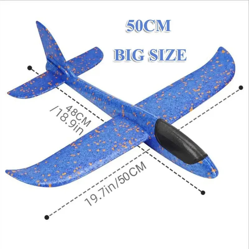 18.9" Large Foam Airplane Toys - Hand Throwing Glider Outdoor Flying Toys for Kids Birthday Gifts Sport Party Favors