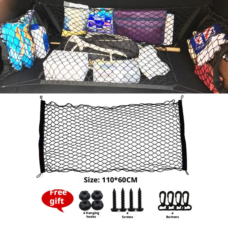 HOMEFISH Car Trunk Cargo Net Organizer Storage Luggage Net Universal Fit For Crossover Auto Trunk Storage Organizer