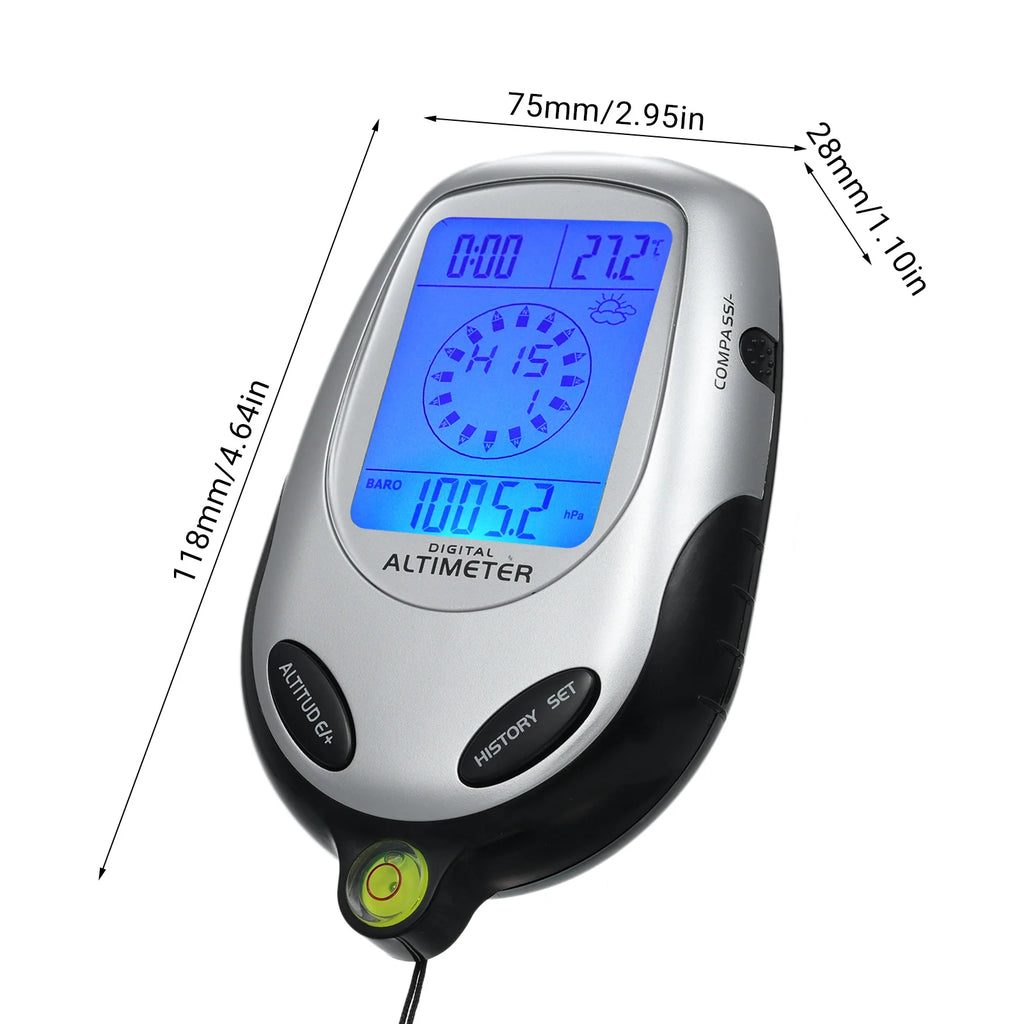 8-in-1 Electronic Altimeter Compass Barometer Thermometer Weather Forecast Time Calendar Clock Outdoor Sports Climbing Tool