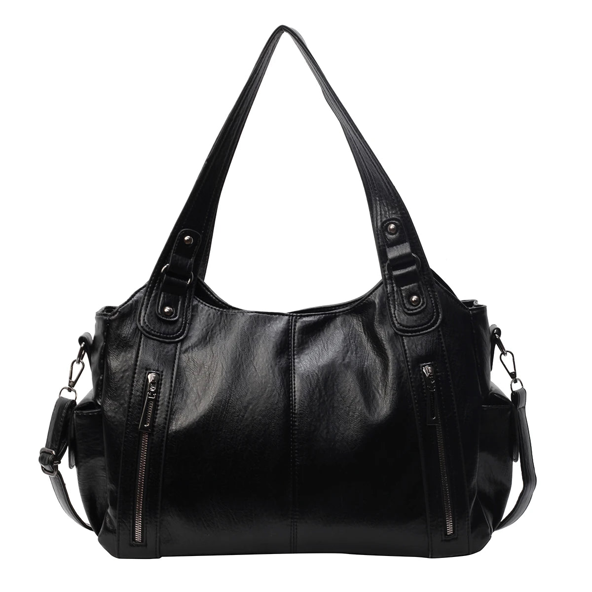 Solid color large capacity women's shoulder bag fashionable simple hand-held tote bag commuter personality messenger bag