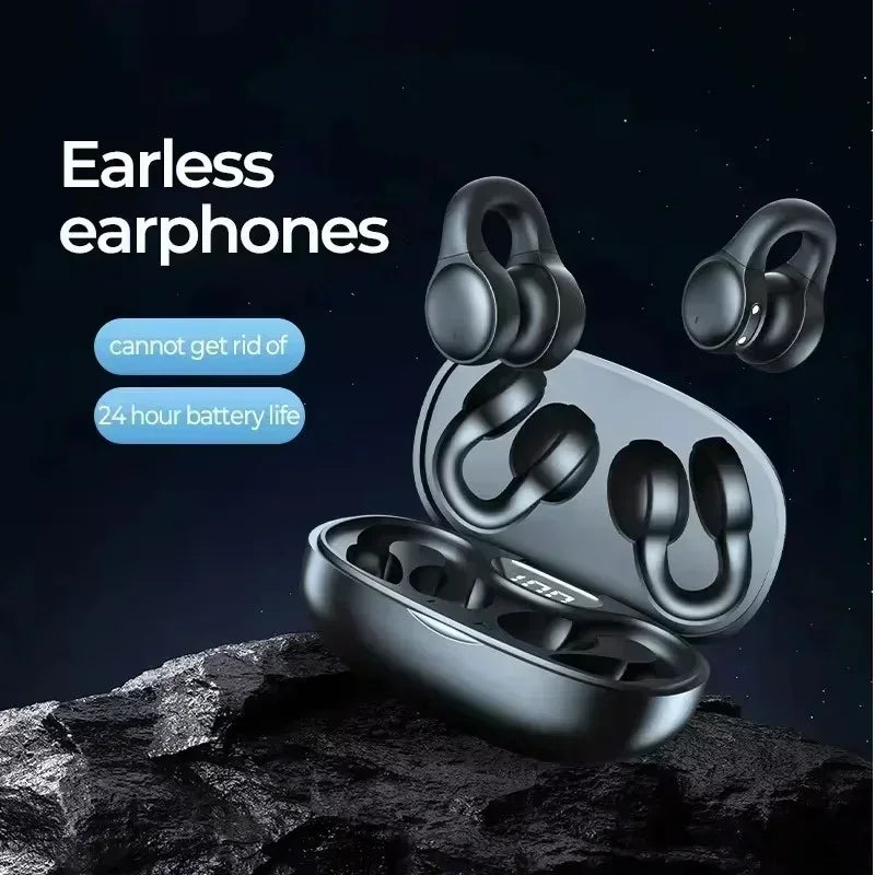 TWS Wireless Bone Conduction Headphones Bluetooth Earphones Waterproof Sports Earbuds Earring Ear Hook With Mic Headset