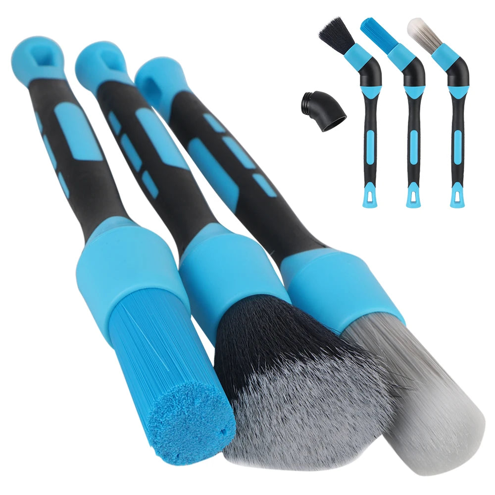 Wheel Rims Clean Brush Air Conditioner Air Outlet Cleaning Brushes 3PCS Elbow Sweeping Tools Car Interior Detail Cleaning Brush