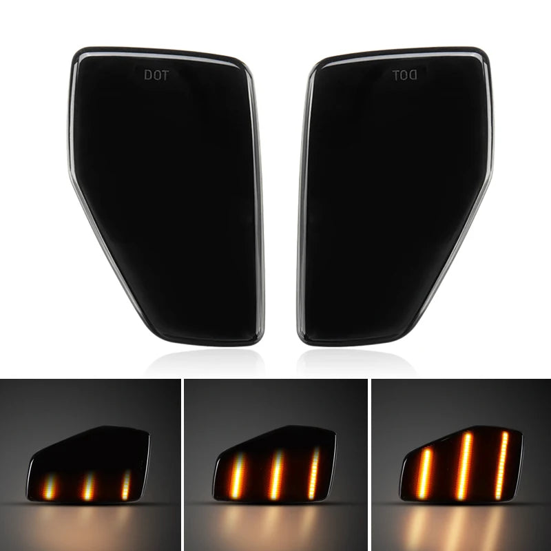 2Pcs For Hummer H3 H3T 2005-2010 Clear & Smoked Lens LED Side Marker Lamp Amber Front Side Fender Turn Signal Lights
