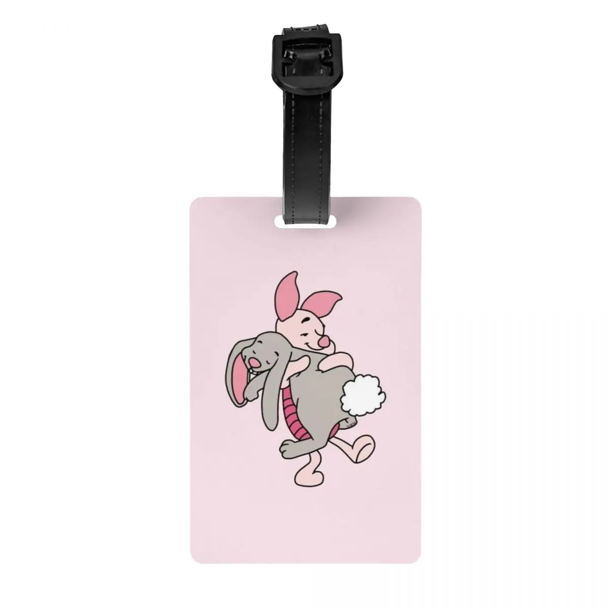 Custom Happy P-Piglets Anime Big Movie Luggage Tag With Name Card Privacy Cover ID Label for Travel Bag Suitcase