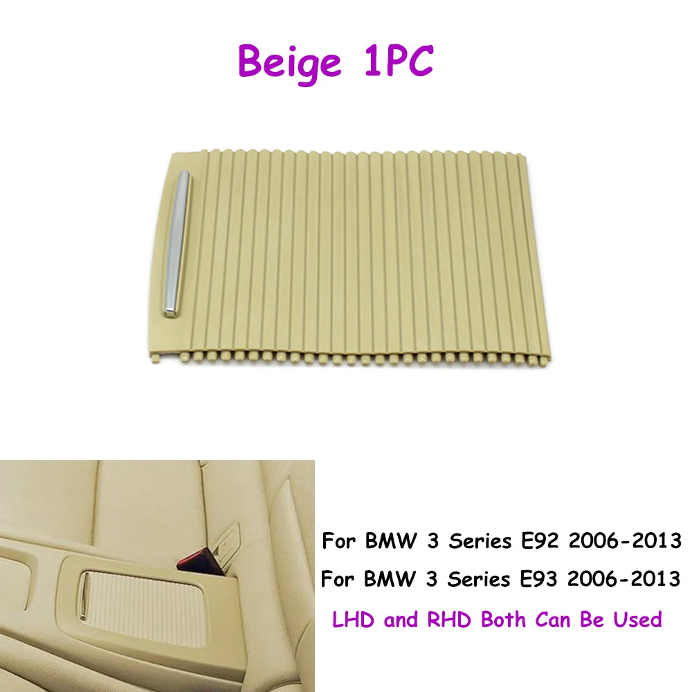 E92 E93 Car Accessories Rear Seat Central Storage Box Rolling Cover Water Cup Holder Cover For BMW 2006-2013 51166963913