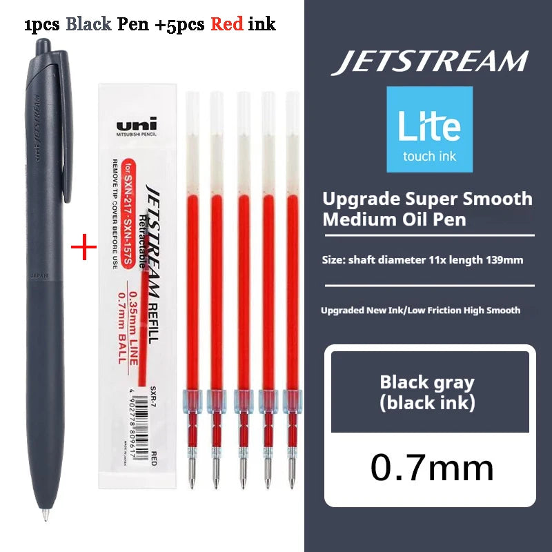 Uni Permanent Ballpoint Pen Jet Stream Anti-slip Cloudy Recycled Eco Shell Friction Super Smooth Ink Oil Pens Portable Supplies
