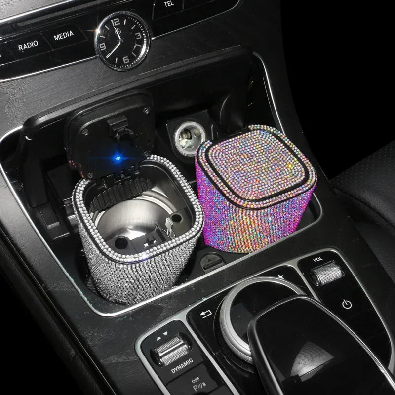 Smokeless Car Ashtray Flame Retardant Auto Parts Car Portable Belt Mini Car Trash Can For Car Cup Holder Home Office And Travel