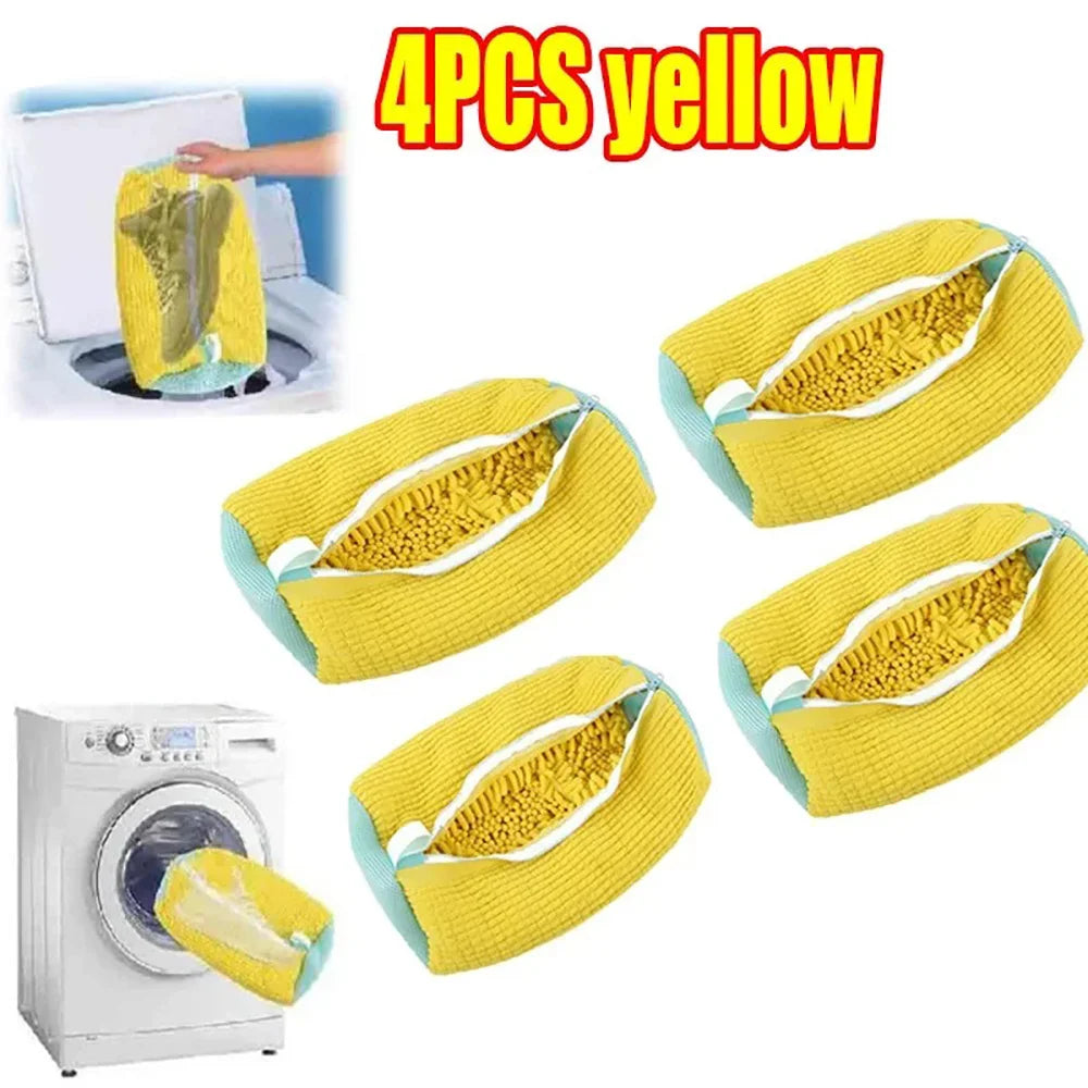 1-6PCS Washing Shoes Bag Cotton Laundry Fluffy Fibers Easily Remove Dirt Washing Bags Anti-Deformation Shoes Clothes Organizer