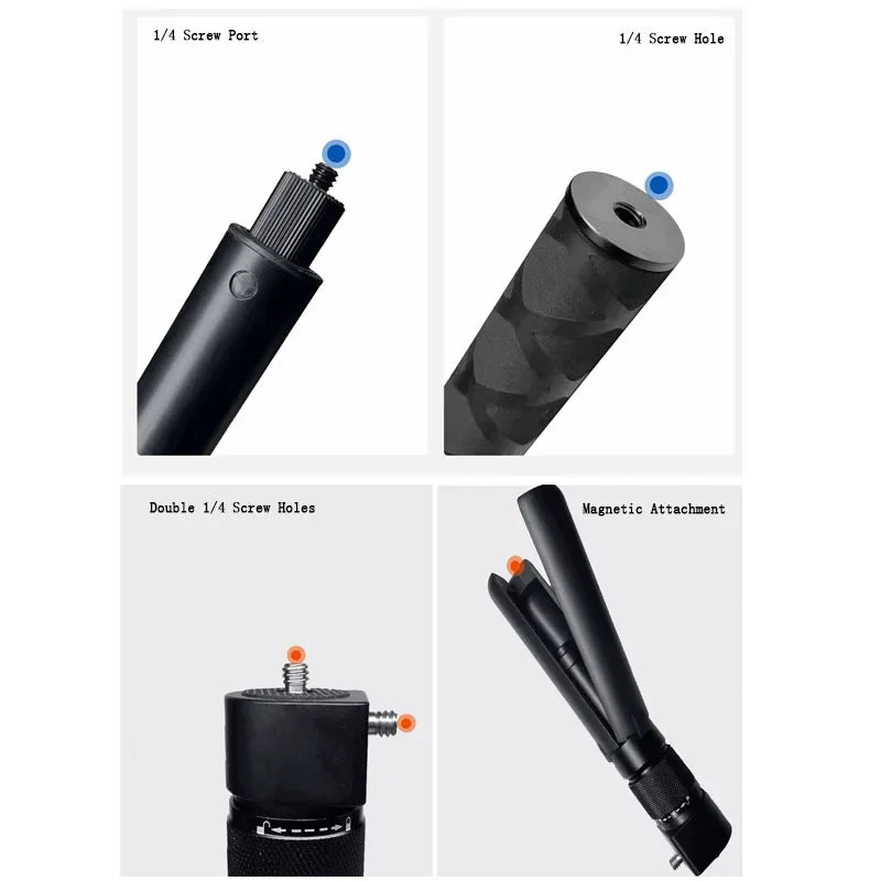 Extended Bundle Handle for Insta360 X5 X4 X3 X2 GoPro 12 11 10 9 DJI Action 4 3 SJCAM Camera Bullet Time Invisible Selfie Stick