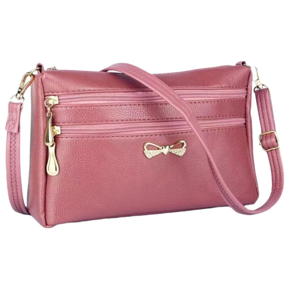 Fashion Square Shape Mom Crossbody Bag PU Urban Simple Shoulder Crossbody Bags Multi-Layer Shopping Bag Daily Use