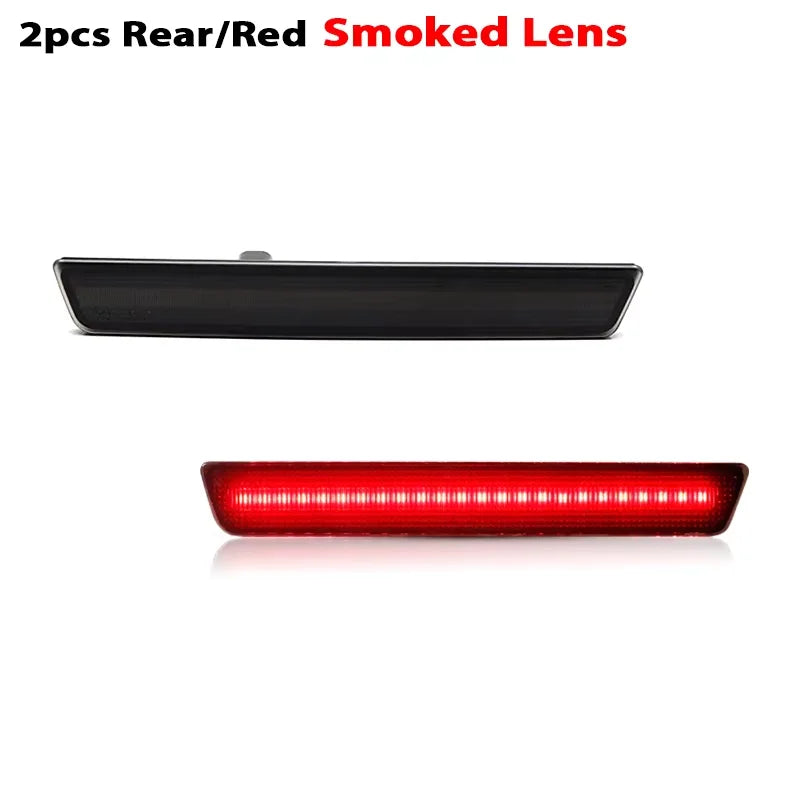 Front White / Amber Rear Red LED Fender Side Marker Lights For Dodge Challenger 2018 2019 2020 2021 2022 with Factory Widebody