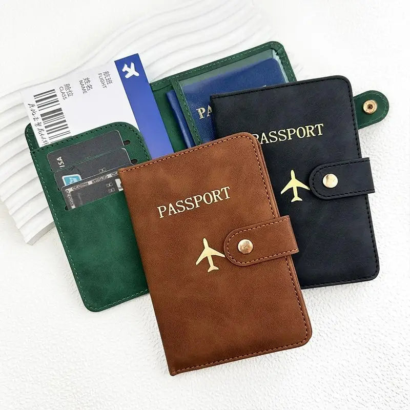 Cute PU Leather Passport Wallet Waterproof Multi Card Holder Travel Document Organizer for Men Women
