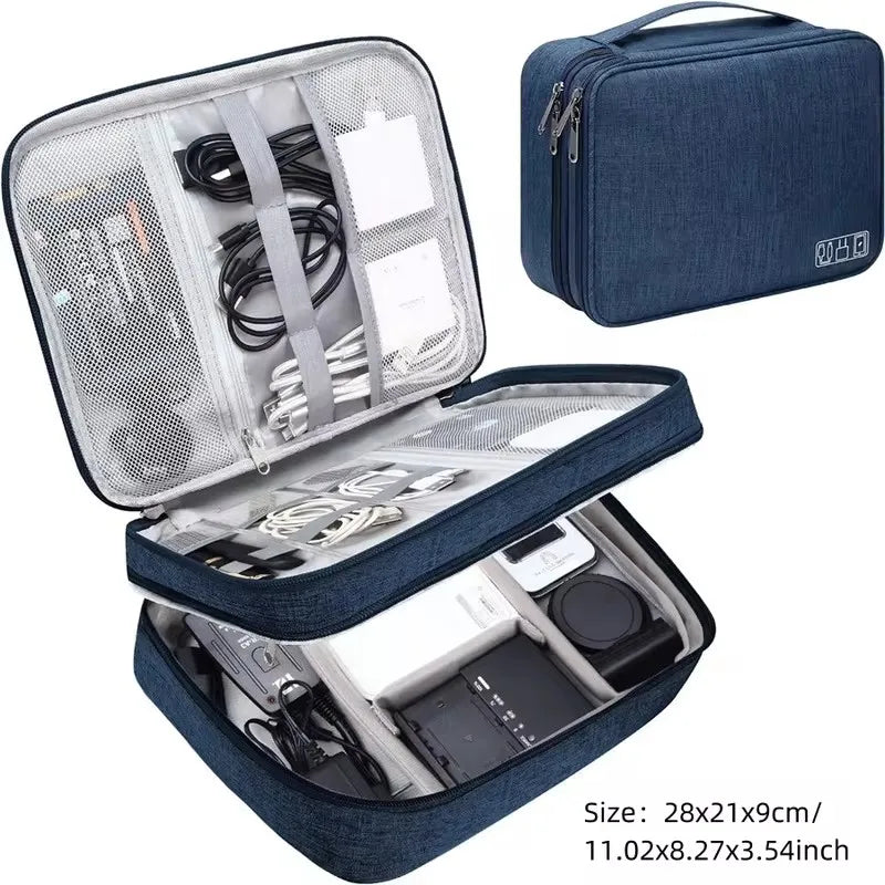 Electronics Organizer Bag Waterproof Carrying Pouch Travel Bag Universal Cable Organizer Electronics Storage Bag Accessories