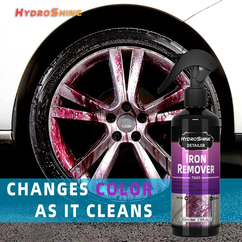 Hydroshine Iron Remover Car Detailing Fallout Spray Decontamination Kit Rust Remover Spray for Brake Rim Metal Surface Particles