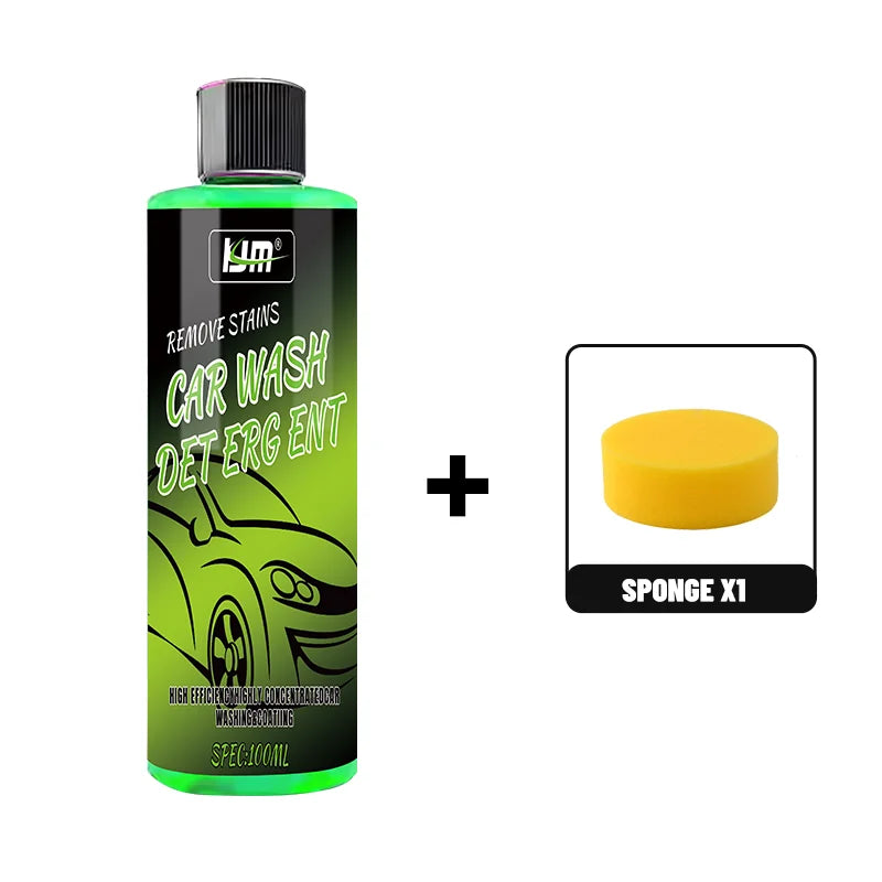 KJM Heavy-Duty 100 Dilution Ratio Foaming Car Cleaning Soap for Exterior Dirt Stain & Grime Removal - Exterior Car Wash Solution