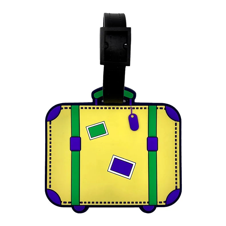 New Creative PVC Luggage Tags Suitcase Tag Cartoon Cute Luggage Tags Checked in Tags Anti Loss Tag Holiday Travel Accessories