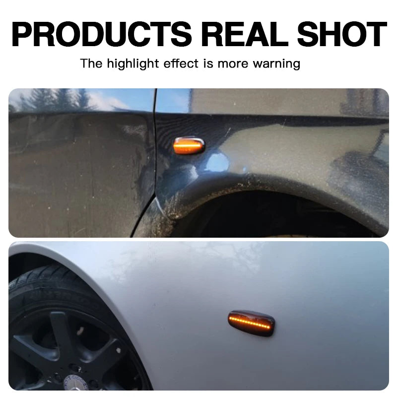 2PCS LED Side Marker Turn Signal Lights Canbus For Mercedes E-Class W124 84-98 W210 95-03 ML-Class W163 98-02 C-Class W202 93-02