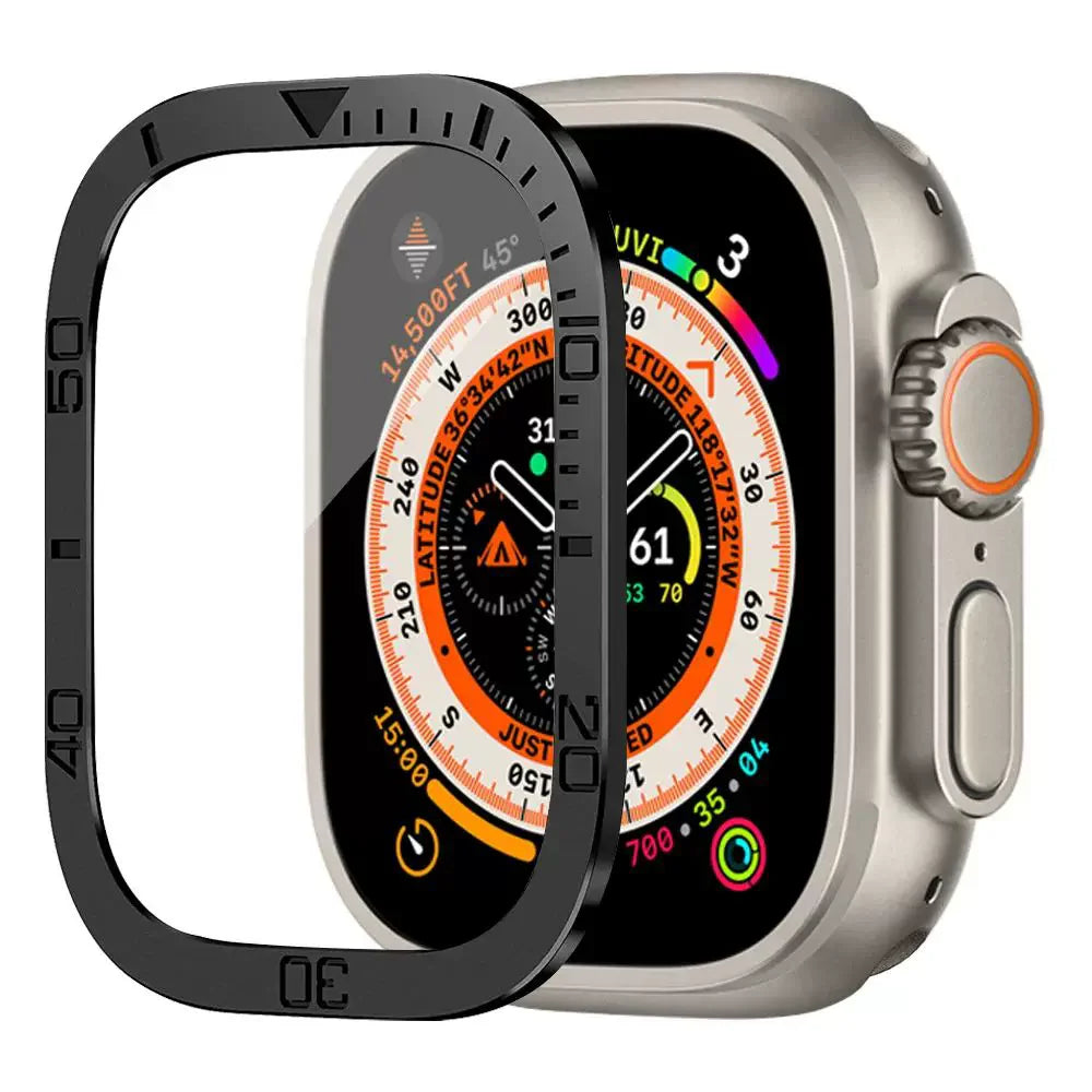 Aluminium Alloy Case+Tempered Glass for Apple Watch Ultra 3 2 1 Anti-Scratch Screen Protector for iWatch Ultra 2 49mm Cover Film