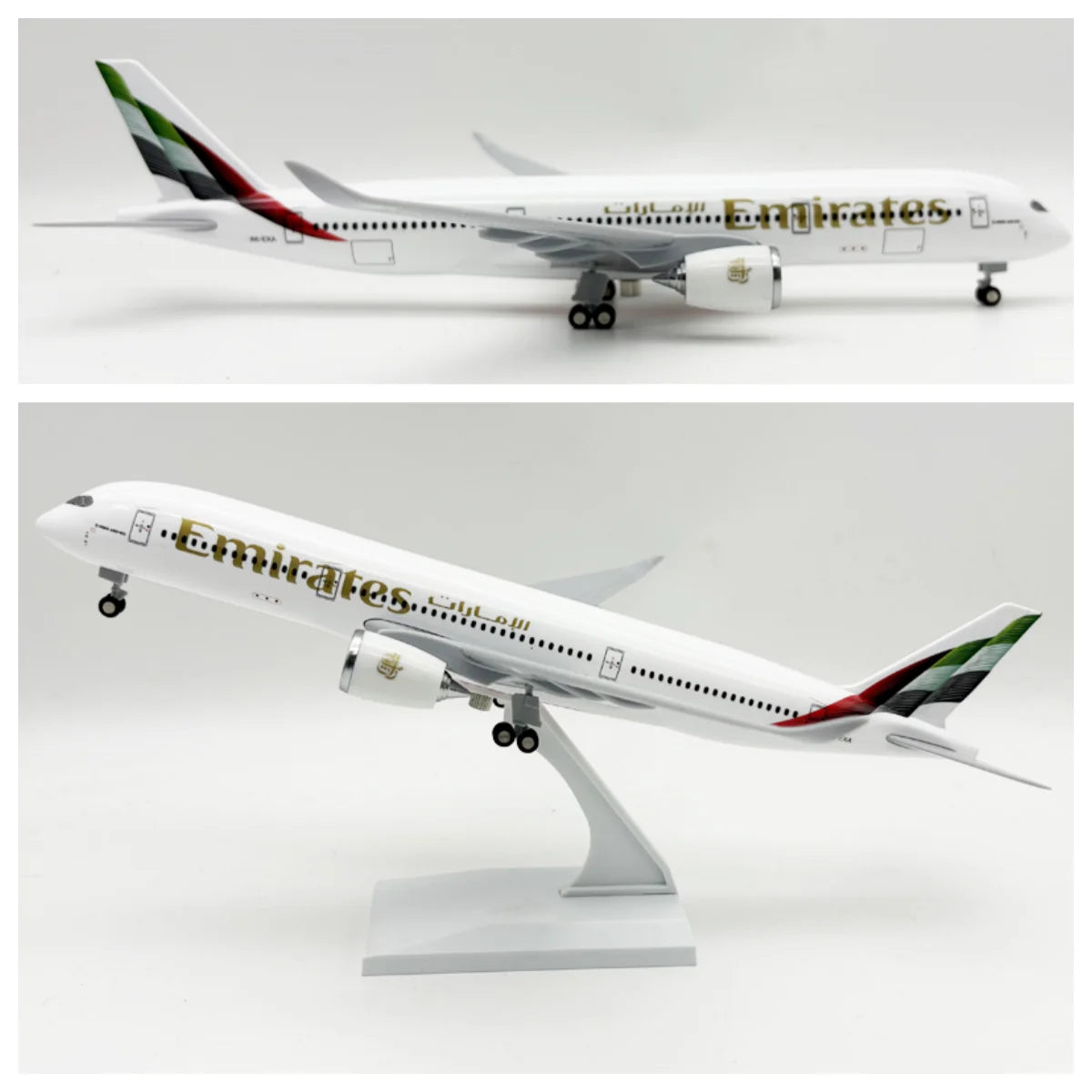 30CM Aircraft Model Planel United Arab Emirates Airline A350 Resin Diecast Airplane with wheels base Collected Gift By Aviation