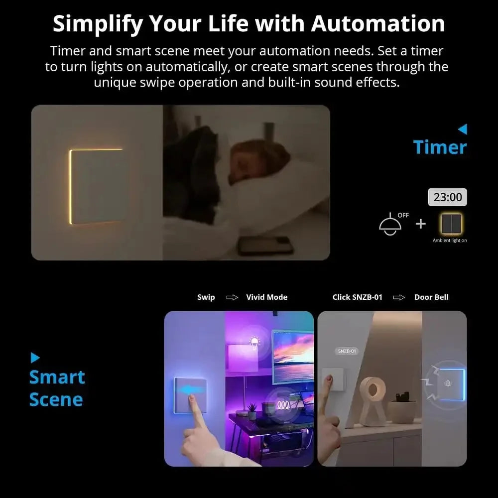SONOFF TX Ultimate T5 Wifi Smart Touch Wall Switch 86/120 Type 1/2/3/4gang Switch Work With Alexa Google Siri Alice Smartthings