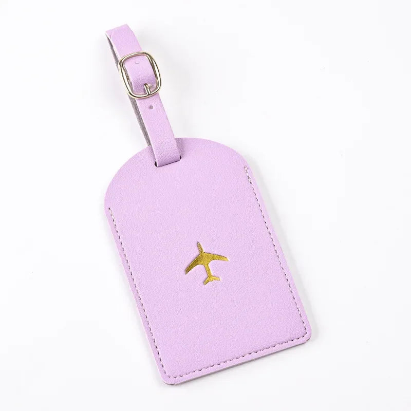 1pc Thicken PU Hot Stamping Aircraft Boarding Pass Luggage Tag  Suitcase Name Label Travel Tags Luggage Tags Travel Accessories