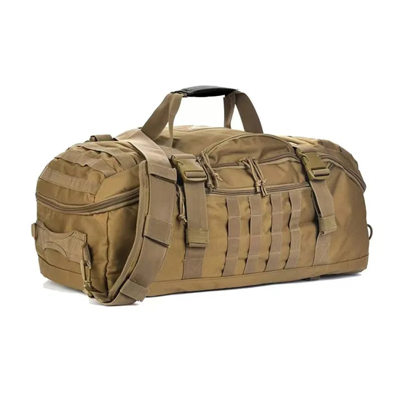 45L Tactical 3 in 1 Camping/Gym/Duffel Shoulder Bag with MOLLE System, Waterproof Fitness & Travel Luggage for Men