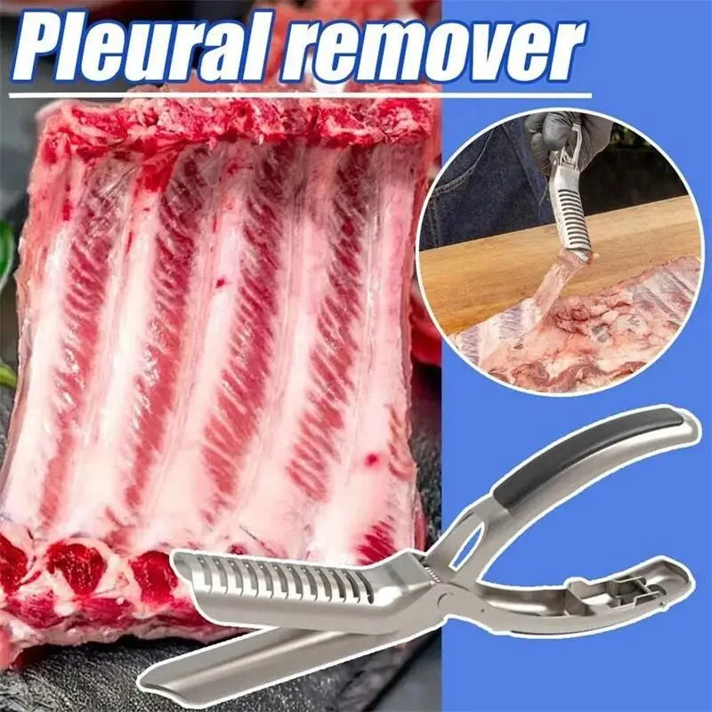 Pro Rib Membrane Remover Tool Stainless Steel Trimming with Curved Blade&Ergonomic Handle Dishwasher Safe for Easy BBQ Grilling