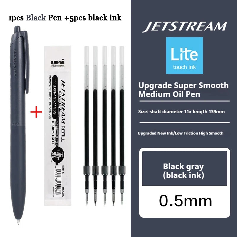 Uni Permanent Ballpoint Pen Jet Stream Anti-slip Cloudy Recycled Eco Shell Friction Super Smooth Ink Oil Pens Portable Supplies