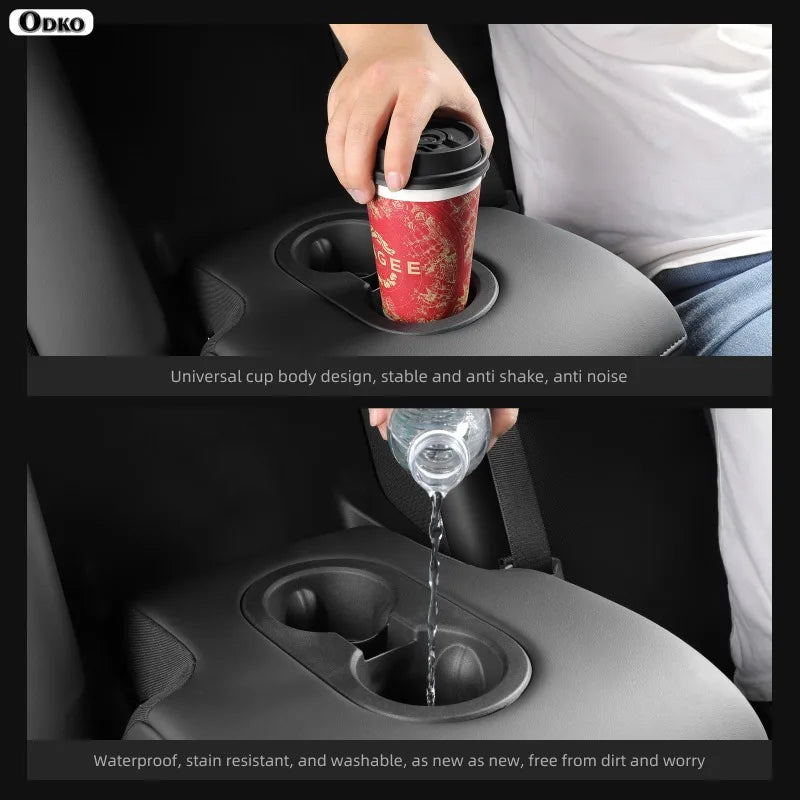 for Tesla Model Y Juniper/Launch 2025 Car Cup Holder The Second Row Water Cup Holder Drinks Storage Case Interior Accessories