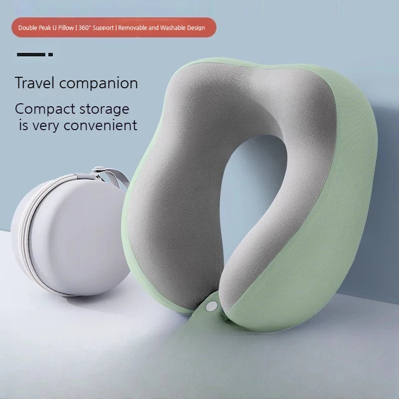 2026 New U-Shaped Memory Foam Neck Travel Pillow Slow Rebound Ergonomic Support Washable Soft Portable Airplane Car Office Train