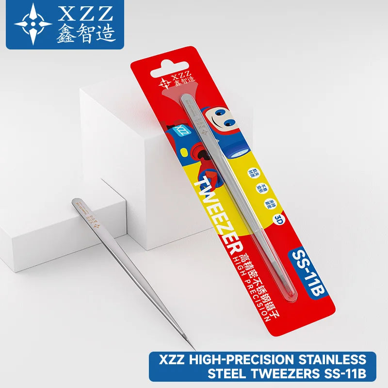 Precision Tweezers 0.01mm Tip - Anti-Slip 3D Stainless Steel Tweezers for Phone Repair, Flywire Handling, PCB & Micro Soldering