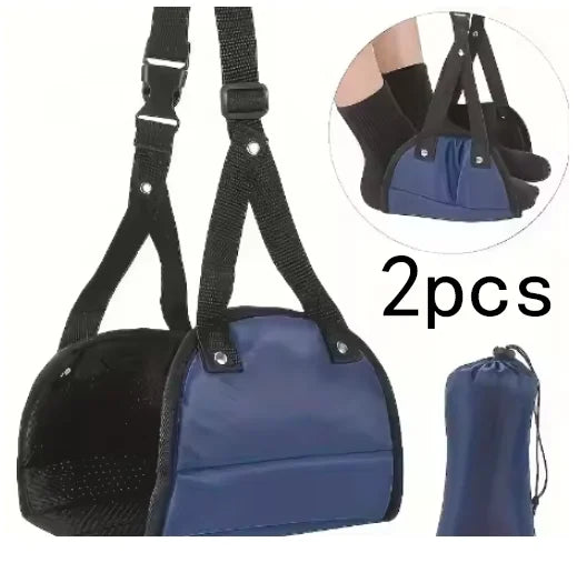 Airplane Footrest with Adjustable Strap, Portable Hammock Leg Rest, Perfect Travel Accessories