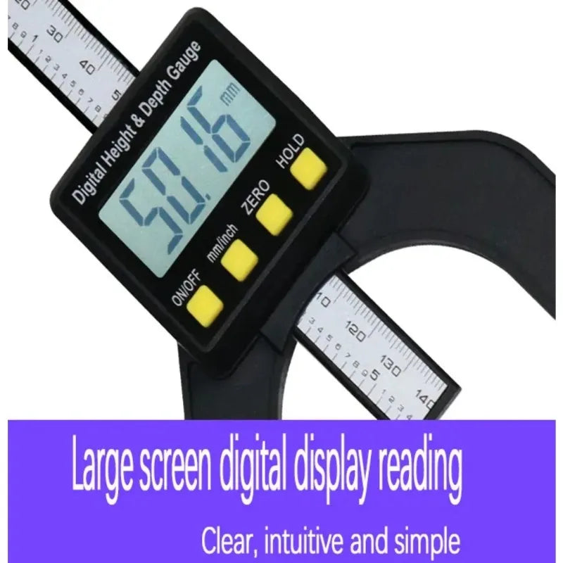 Digital Height Meter Electronic Height Depth Gauge Digital Display Woodworking Ruler Measure Tool 0‑80mm Magnetic Depth Gage