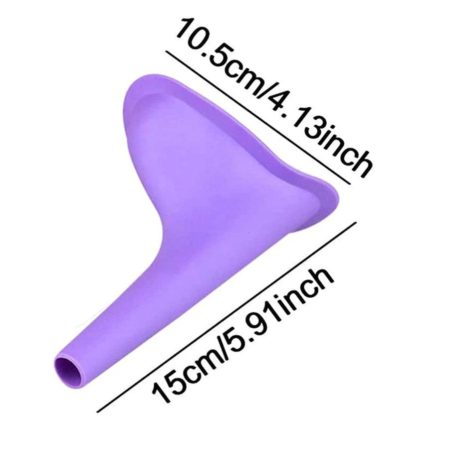 Foldable Reusable Silicone Women's Pee Funnel, Portable Easy-to-Clean Stand-Up Urinal, Emergency Pee Device for Outdoor Travel C
