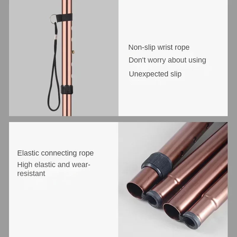 Unisex Hiking Camping Trekking Mountaineering Poles Walking Stick Telescopic Baton Trekking Poles Folding Cane for The Elderly
