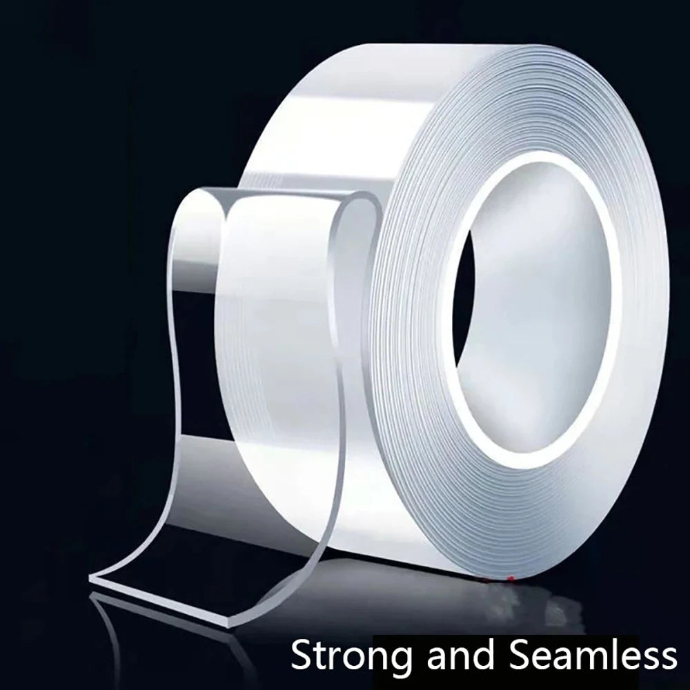 Double-Sided Adhesive Tape 1/3/5m Multifunctional Nano Tape Waterproof Transparent Reusable Wall Sticker Strong Sticky Home Glue