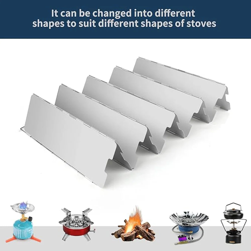 Lightweight Folding Camping Stove Windshield 9/10/8 Plates Gas Cooker Wind Screen for Outdoor Picnic Portable Wind Shield