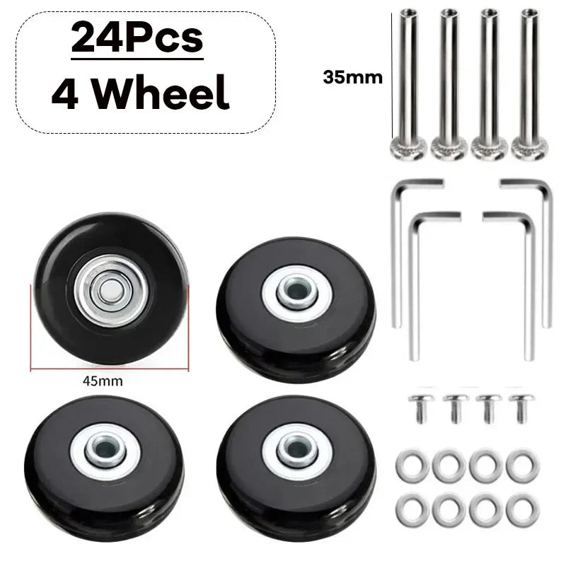 Silent Suitcase Wheels Rubber Trolley Luggage Casters High-Quality Durable Travel Bag Wheel Repair Accessories for Quiet Rolling