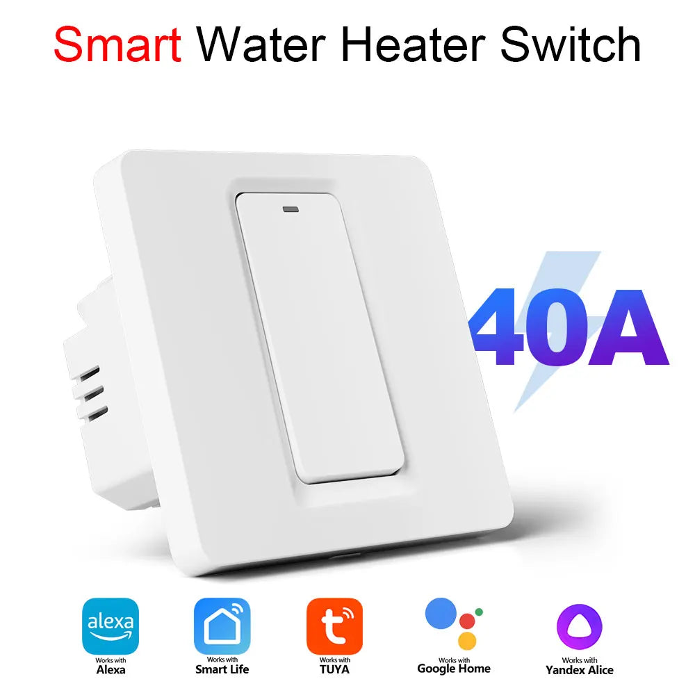 Smart Water Heater Switch/WiFi&Bluetooth Touch Control Works with Alexa/Google Home/Smart Life APP/for Home Bathroom