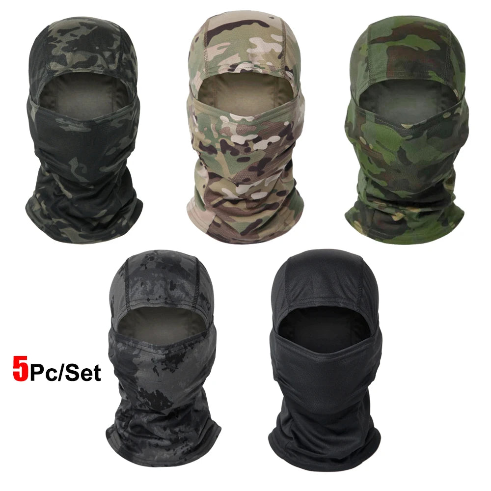 1pc/5pcs Stretchy Breathable Balaclava Cap Unisex Bicycle Motorcycle Helmet Inner Cap Outdoors Hiking Hunting Ski Mask Scarf