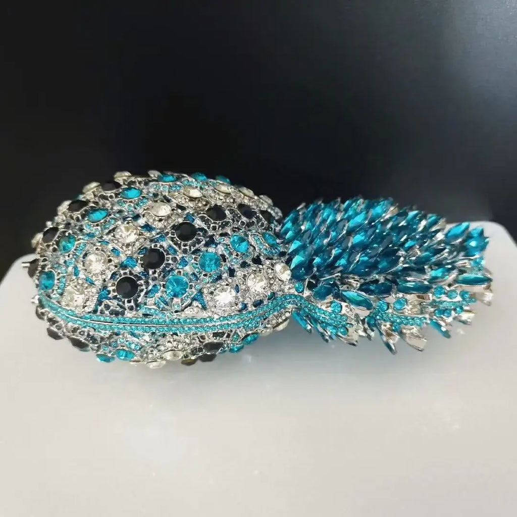 Blue Stone Pineapple Bag Diamond White Party Dinner Clutches Crystal Women Prom Formal Handbags For Lady Rhinestone Purses Bags