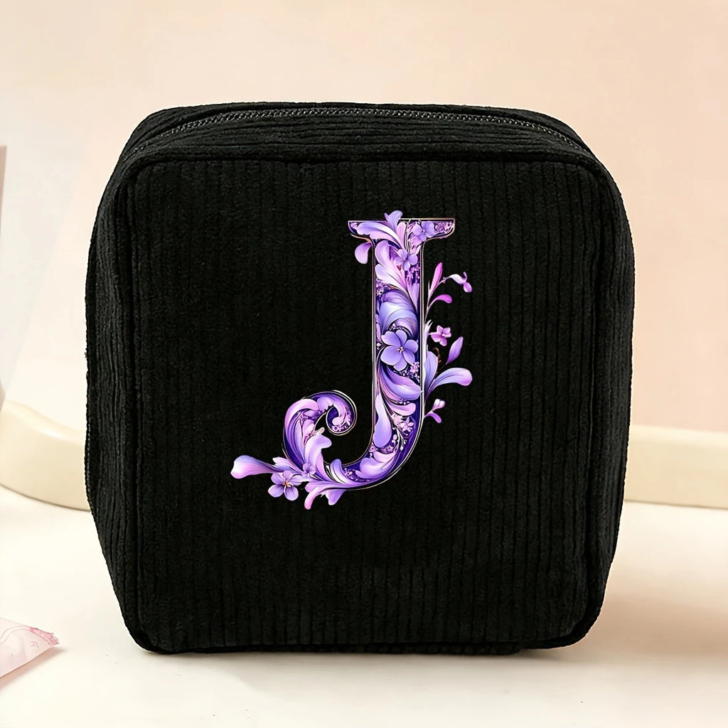 New Fashionable Purple Letter-Patterned Sanitary Napkin Storage Bag, Multifunctional Portable Travel and Daily Storage Bag, Ideal Gift Choice for Girls