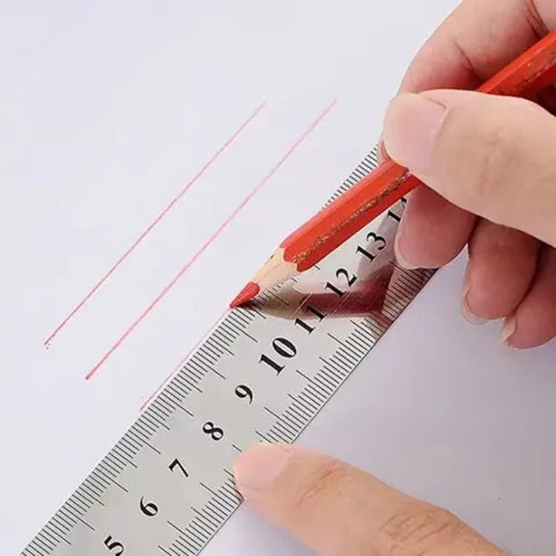 Stainless Steel Metal Straight Ruler Precision Double Sided Precision Measuring Tool Scale Metric Ruler Accessories 15-30cm
