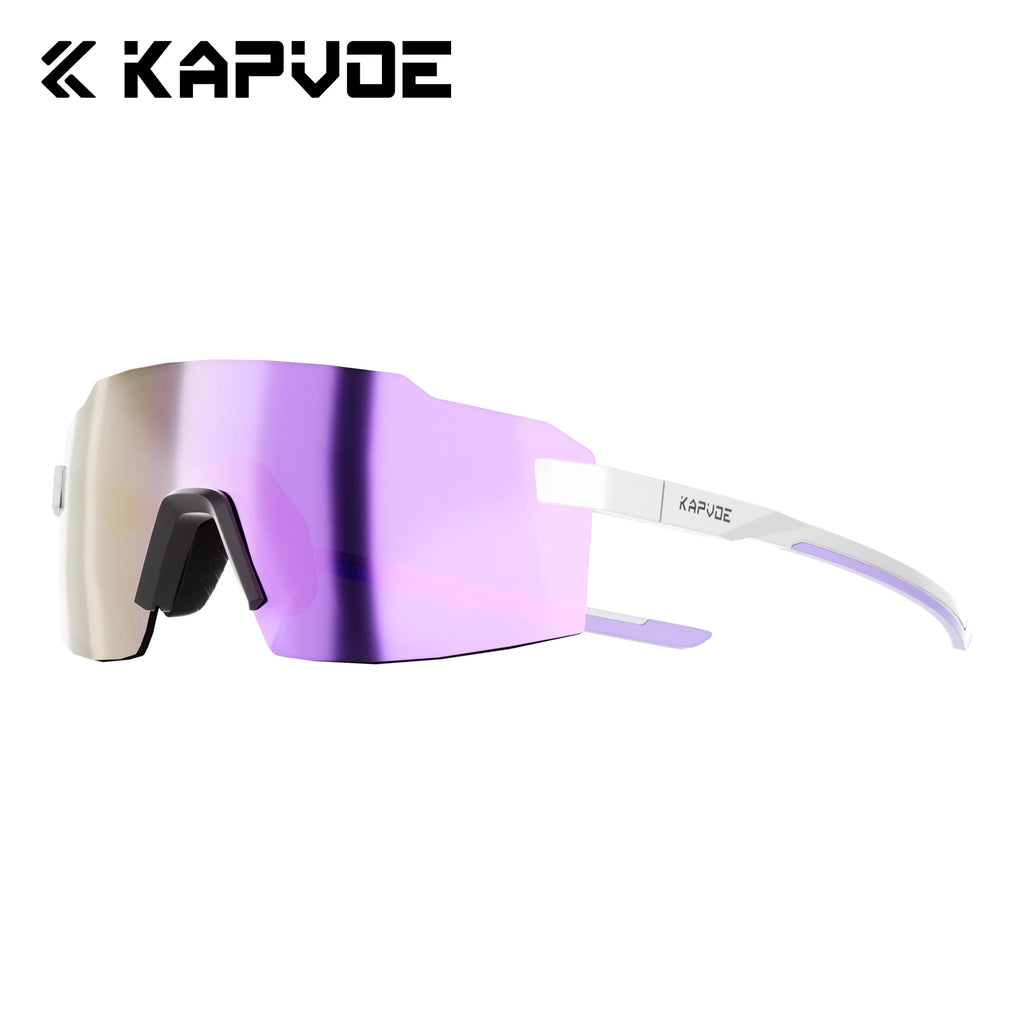 Kapvoe Light-Weight Runnning Sunglasses Cycling Glasses for Men Wide Vision Adjustable Nose Pad Women UV400 Hiking Eyewear