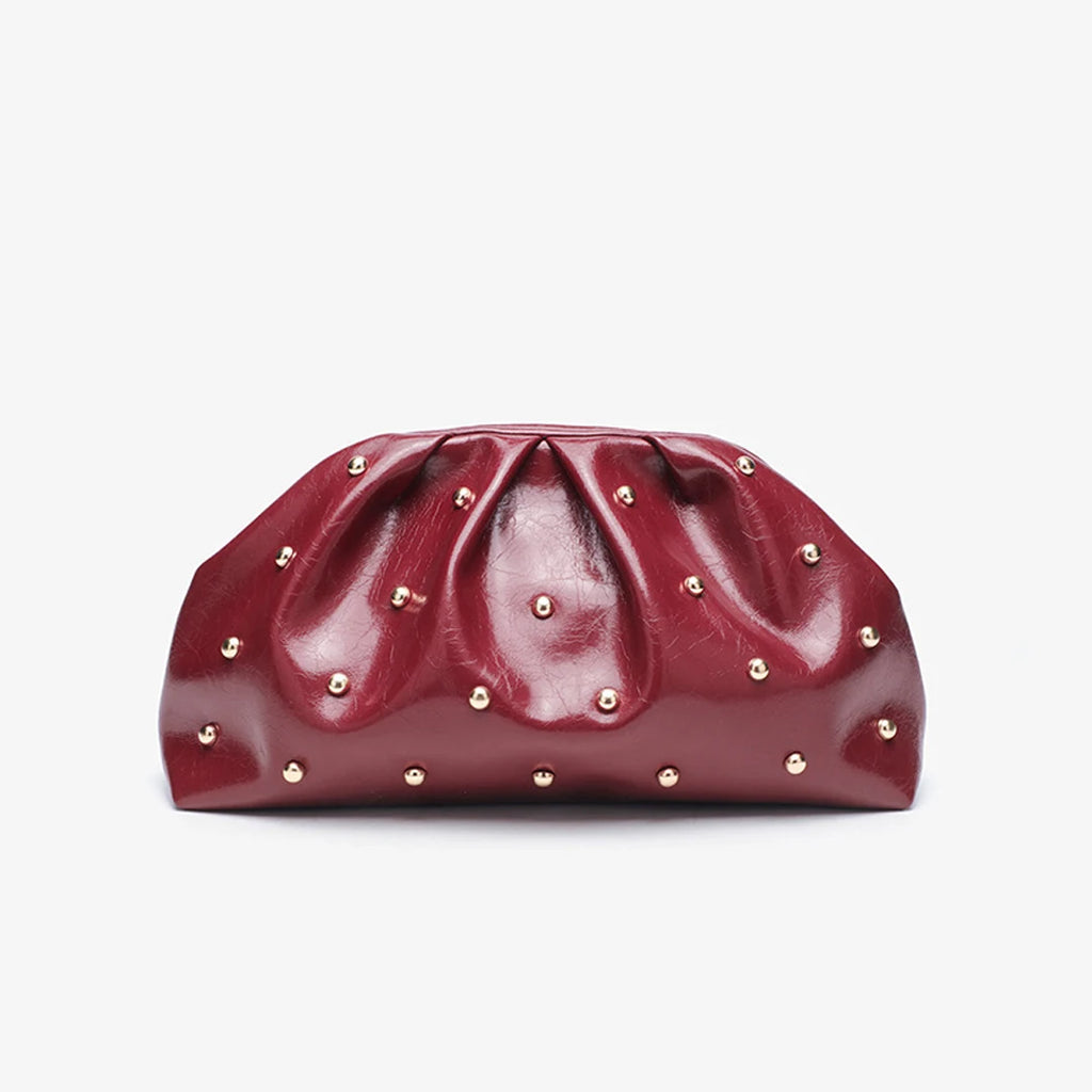 2025 New Women's Zipper Handbag Fashion Simple Multifunctional Clasp Bag Mushroom Nail Large Capacity Folded Cloud Dinner Bag