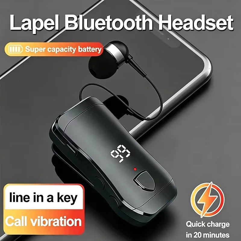 X200-NEW Lavalier Business Headphone Bluetooth 5.3 Talk/Music/exercise Time 20 Hours,LED Digital Display Wireless Earphones
